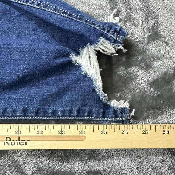 7 For All Mankind Jeans Womens 28 High Waist Cropped Straight Destroyed Hem - Picture 13 of 14